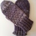 Woolen Handknitted Mittens Purple Large