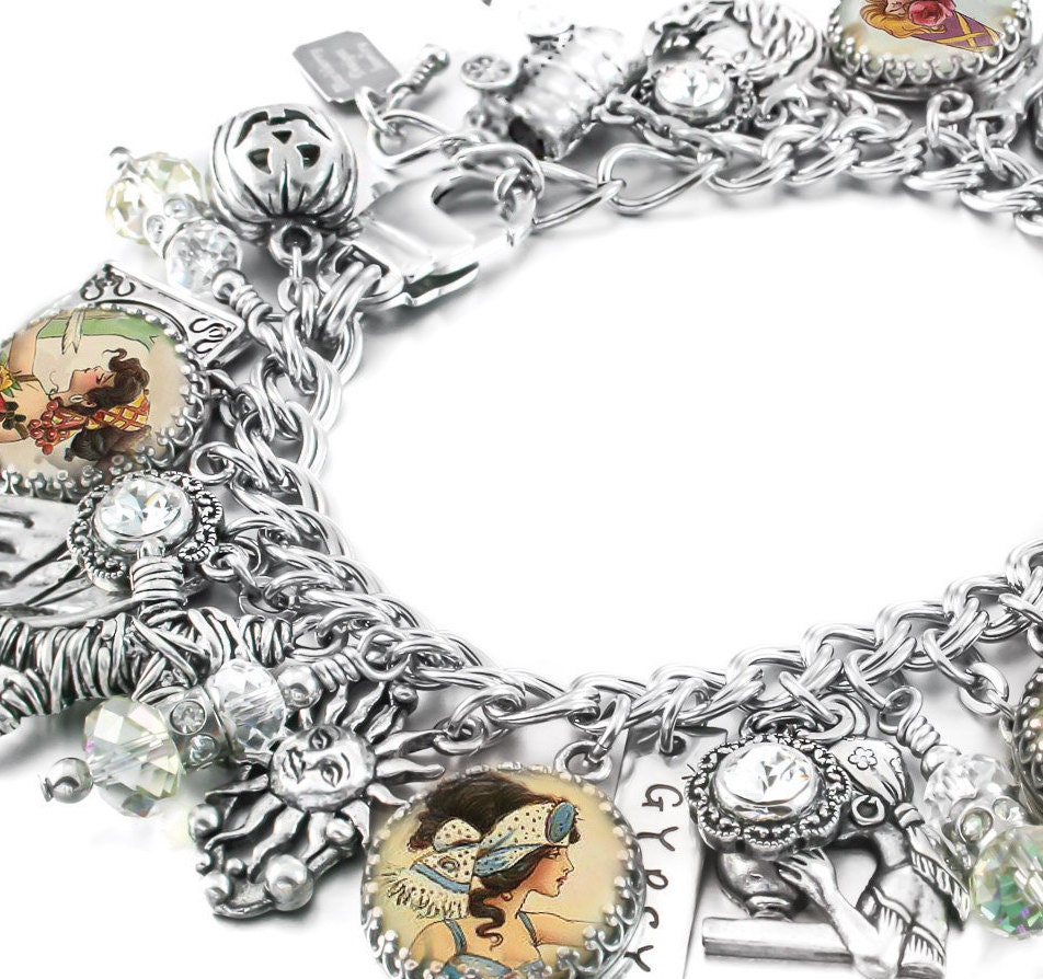 Gypsy Charm Bracelet Silver Charm Bracelet Gypsy Charm