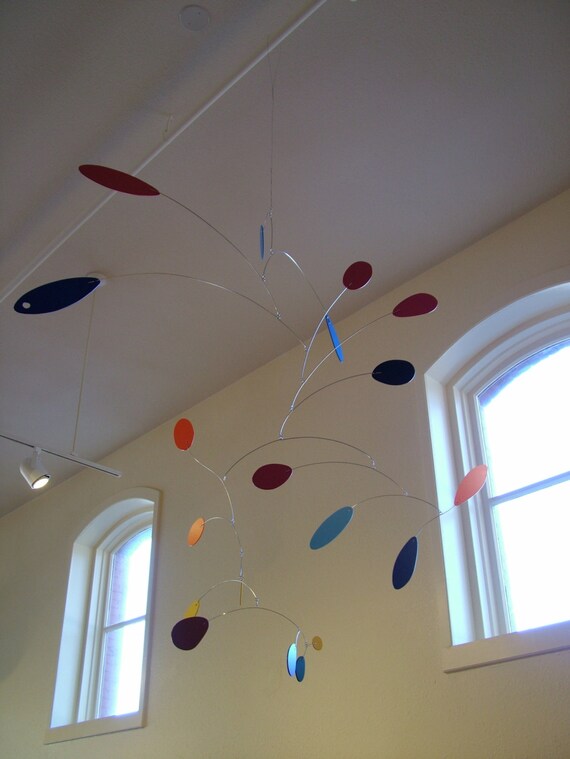 X Large Modern Art Mobile Hanging Sculpture Calder Inspired