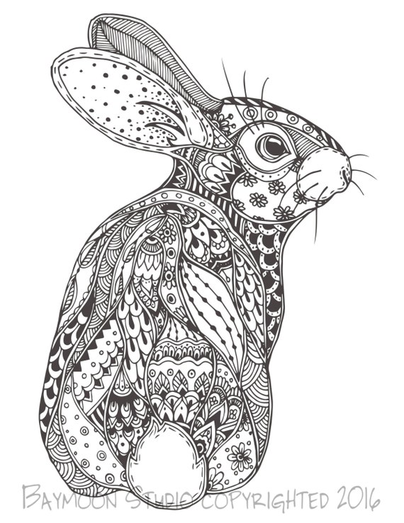 Download Rabbit Coloring Page Printable Coloring Pages by BAYMOONSTUDIO