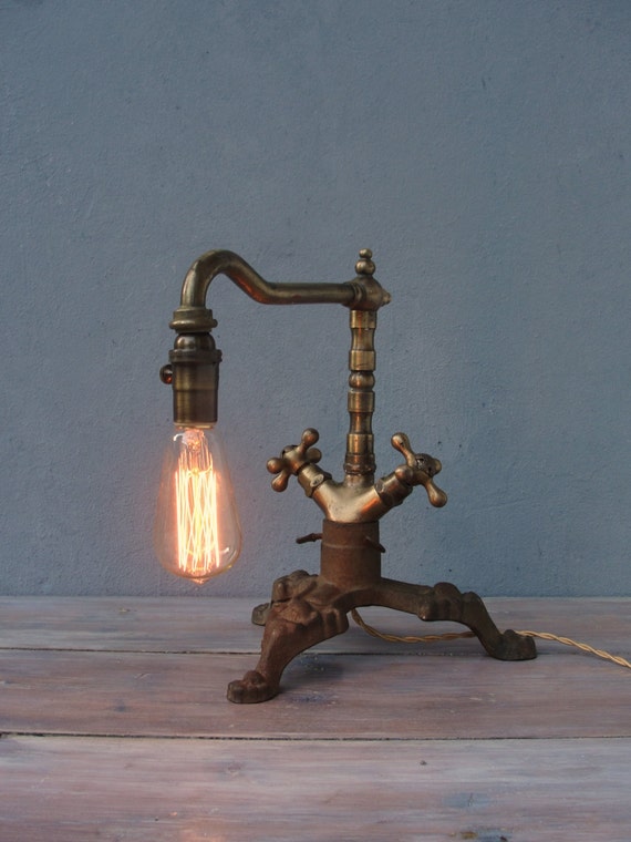 Steampunk Faucet Lamp Industrial Table Lamp Edison Lamp 