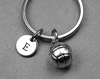 Volleyball keychain, volleyball keyring, sports keychain, volleyball team keychain, personalized keychain, initial keychain, custom keychain