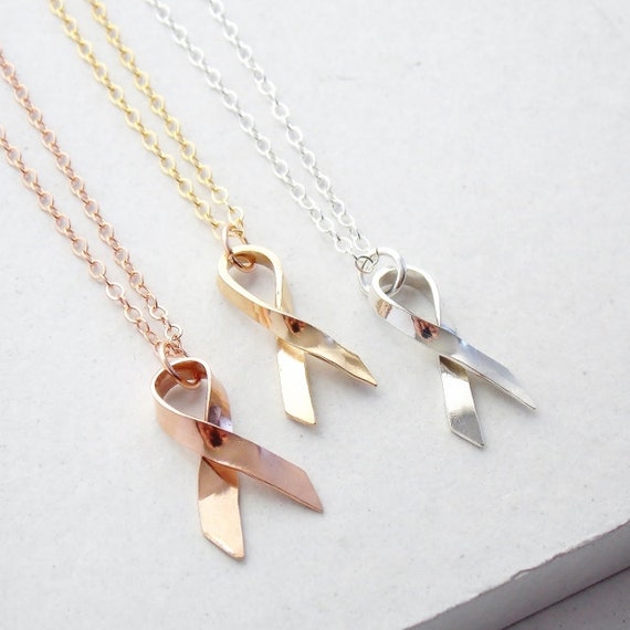 Awareness Ribbon Necklace Cancer Awareness by RubyLenaJewelry