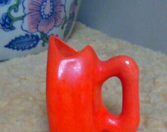 Tooth pick holder Vintage Ceramic Orange Small Iron Kitschy Kitchen Decor Orange Kitchen Decor Tiny Flower Display Free Shipping