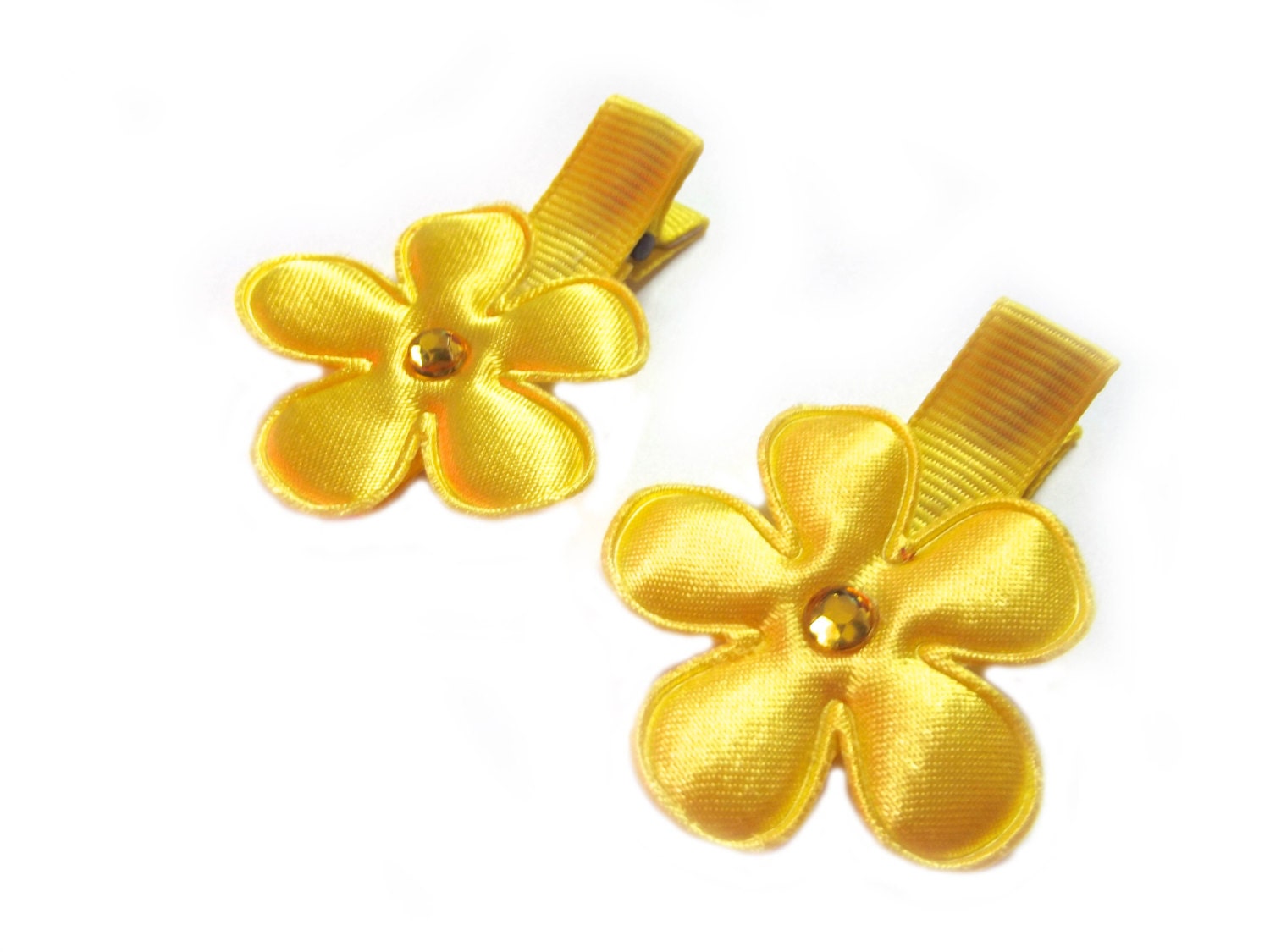 Yellow Flower Hair Clips Yellow Hair Clips by TwoSeasideBabes