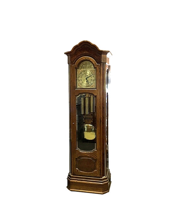 Vintage Howard Miller Grandfather Clock Moon House by BarnOwlGoods