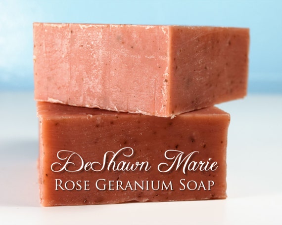 SALE SOAP - Rose Geranium Soap, Facial soap, Cold Process Soap, Vegan Soap, Organic Soap, Soap Gift, Mother's Day Gift, Christmas Gift, Birt