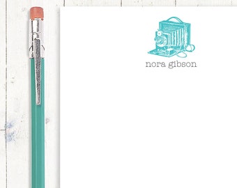 personalized notePAD - VINTAGE CAMERA - stationery - stationary - letter writing paper