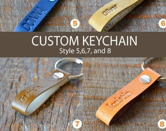 CUSTOM LEATHER KEYCHAIN - Style 5, 6, 7 and 8