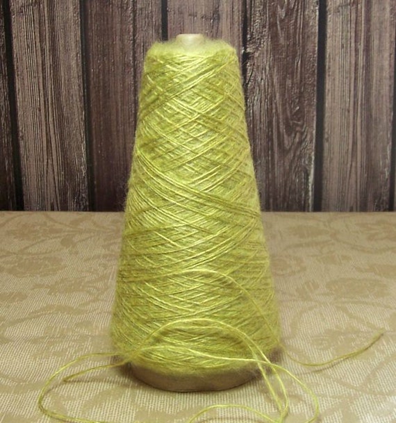 Citrus Lime Green Yarn Cone Yarn 3.3 Ounces Brushed
