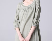 Tunique Margaret O'Leary Taille S En Lin Gris-bleu - Neuf Sans étiquette (NWOT), épaule Dénudée