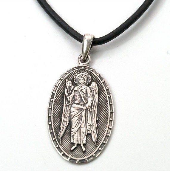 Sterling Silver Saint Gabriel Pendant by RenaissanceJewelry