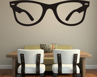 Hipster Wall Decal, Glasses Wall Decal, Decor for Kids, Eyewear Wall Decal, Specs Wall Decal, Sunglasses Wall Decal, Optometry Art