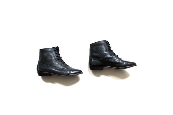 black vintage ankle boots