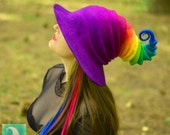 Rainbow Witch Hat. Wizard Hat. Fantasy Hat. Cosplay Hat. LARP.