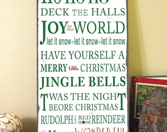 12 Days of Christmas Typography Word Art Sign by ToeFishArt