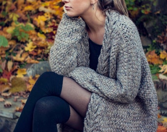 KNITTING PATTERN - Dreamy Weave Cardigan - Relaxed Fit - Oversized - Written English Pattern - Direct Download PDF