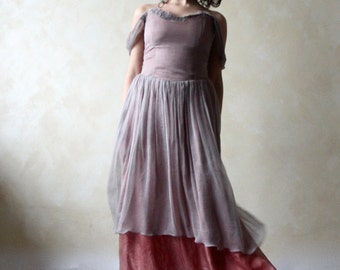 Alternative wedding dress, bridal gown, purple wedding dress, boho wedding dress, fairy wedding dress, chiffon dress, handfasting dress
