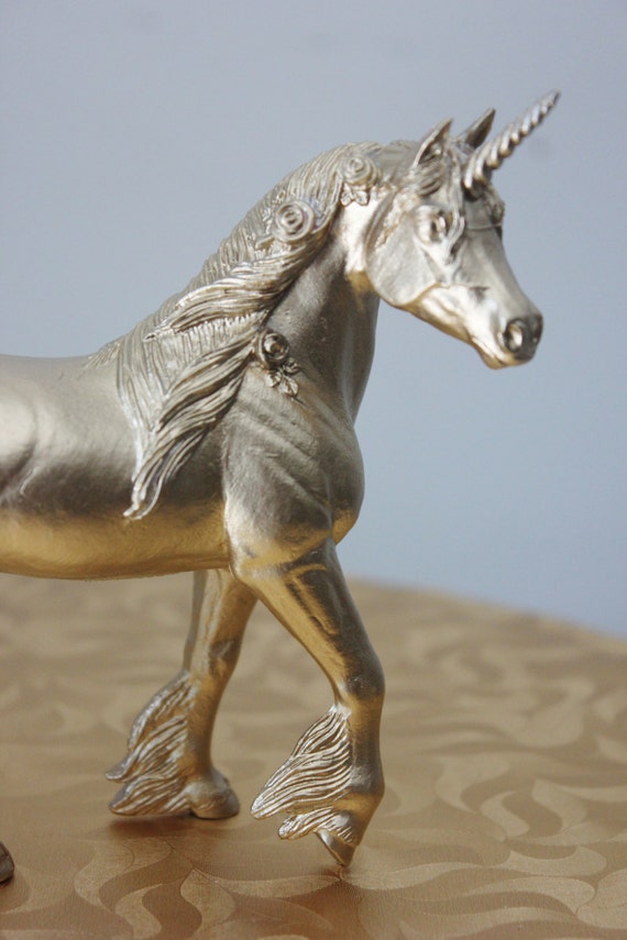 Sale GOLD UNICORN Cake Topper Figurines Animal by ...