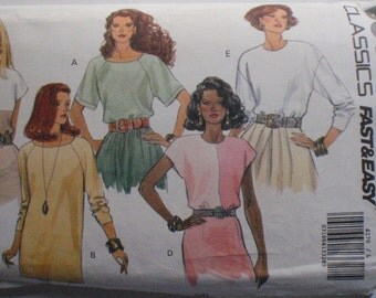 Fast and Easy Pullover Tops - Color Blocked, Raglan Sleeves - Classic Butterick 6170 - Sizes L (16-18) - XL (20-22), Bust 38 - 44