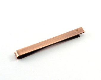 Heart Tie Clip, Secret Message Tie Bar, Men's Accessories Gift, Copper