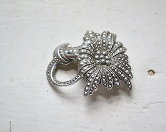 1950s West German Eloxal Faux Marcasite Brooch
