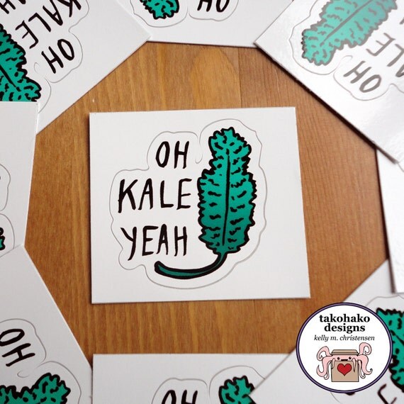 veggie sticker oh kale yeah green plantbased