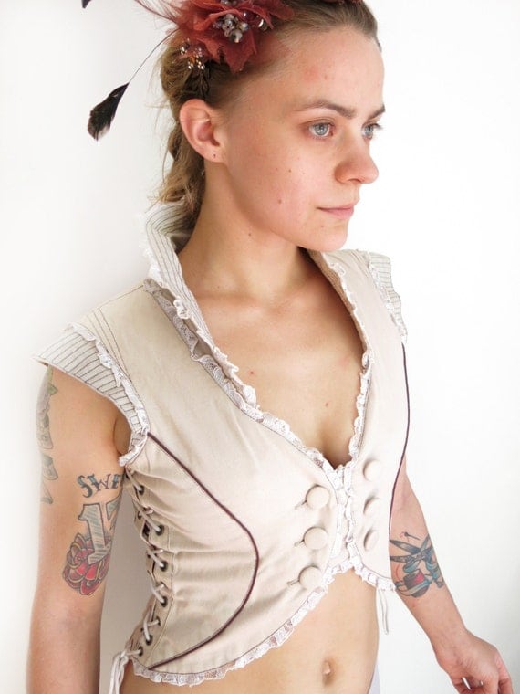 Sha Creations Victorian Lace Vest by ShaCreations steampunk buy now online