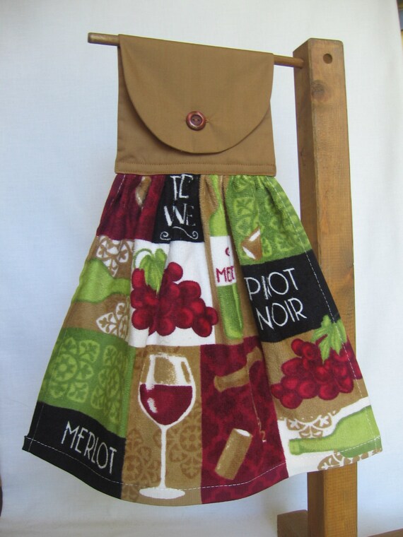 Wine Theme Kitchen Dish Towel Wine Party Hanging By SnowNoseCrafts   Il 570xN.959903362 Lwbh 