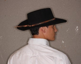Wool Stepler's Fedora Hat with Leather/Feather Trim - Made in USA