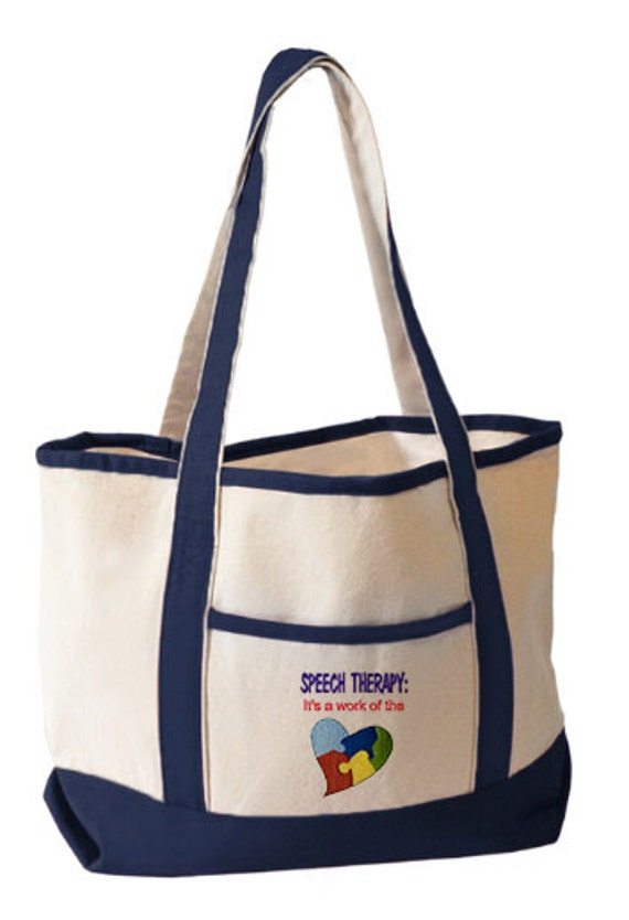 Embroidered Tote Bag Speech Therapy