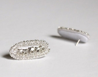 Rhinestone Earrings, Crystal Studs, Bridal Earrings, Wedding Jewelry, Bridal Jewelry, Sterling Silver Earrings, Crystal Beaded Earrings