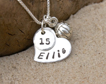Volleyball Player Gift, VOLLEYBALL Graduation Gift, Volleyball Gifts, Fine Silver and Sterling Silver Volleyball Necklace, Sports Jewelry