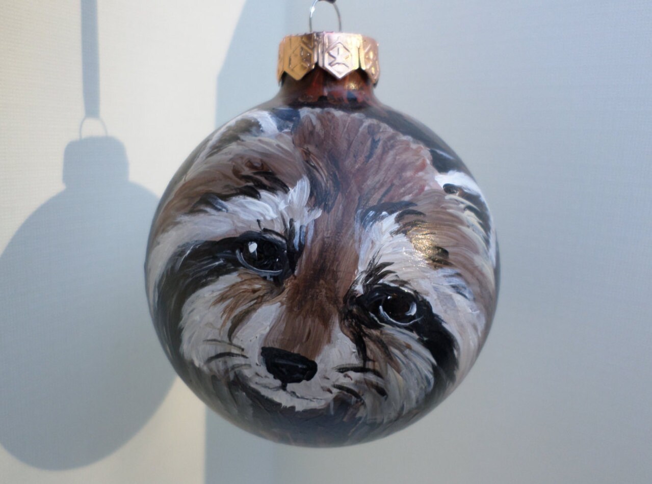 hand painted raccoon ornament christmas ornament 202 hand painted raccoon ornament christmas ornament 202