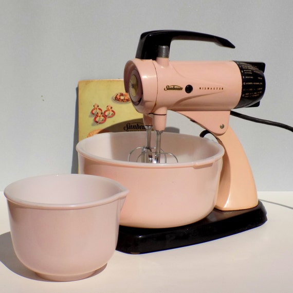 Vintage 50s Pink Sunbeam Mixmaster Electic Stand Mixer with