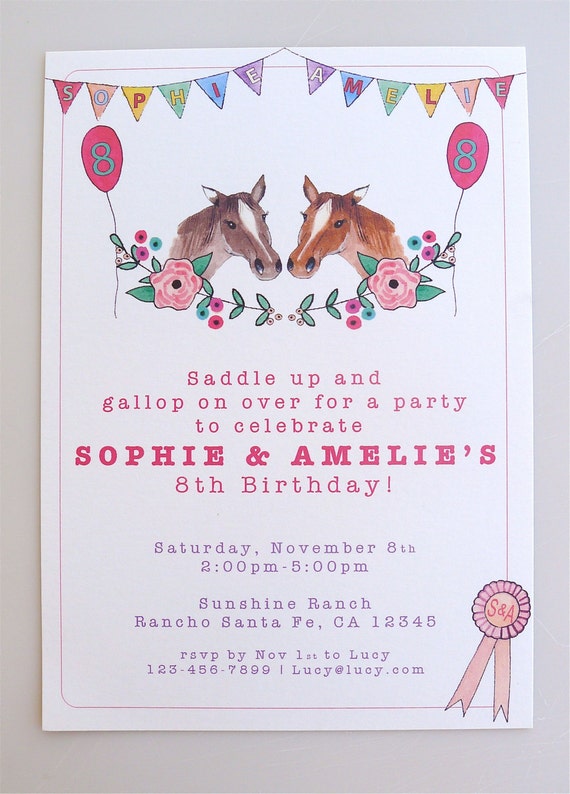 Pony Party Invitations 6