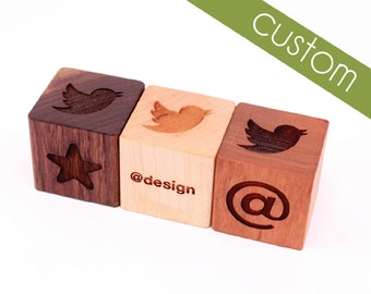 CUSTOM WOOD BLOCKS inquiry - engrave your company logo or custom artwork on our eco-friendly, all natural, solid hardwood, wooden blocks