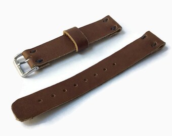 Handmade leather watch strap hand crafted genuine leather watch strap 20mm brown leather strap 20 mm watch strap 20 mm watch band