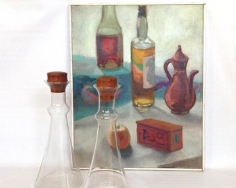 Vintage Dansk Wine Carafe with Wood Stopper