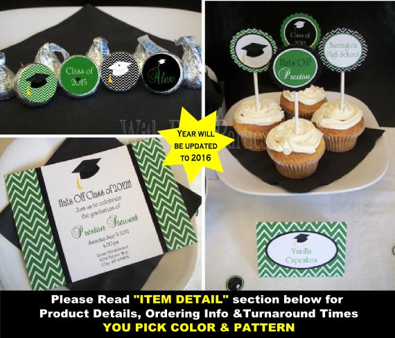 Graduation Party Printables - Custom Graduation Party - Graduation Party Set - You Pick Pattern and Colors Il_570xn