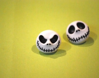 Nightmare Before Christmas Earrings -- Studs, Halloween, Jack Skellington Earrings