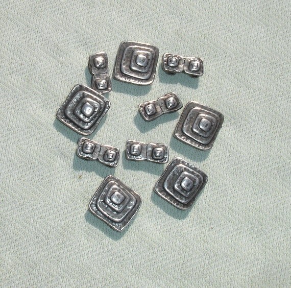Unique Silver Metal Slider Beads Jewelry Making Supply 10