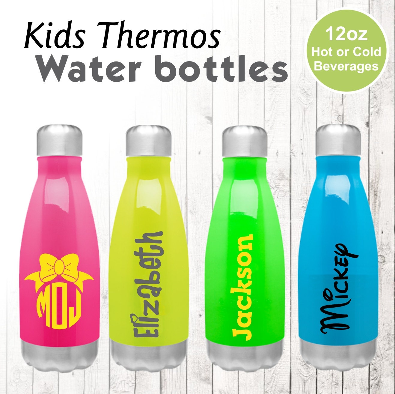 Stainless Steel Water Bottle for Kids Personalized Stainless