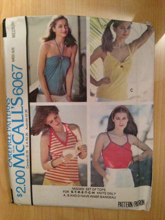 Vintage 70s McCalls 6067 Sewing Pattern Misses Set of Tops Uncut Size 14-16