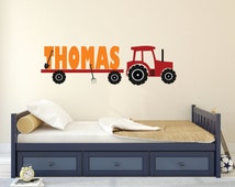 Tractor Wall Decal, Tractor Name Decal Personalized, Tractor Name Decal, Nursery Name Decal