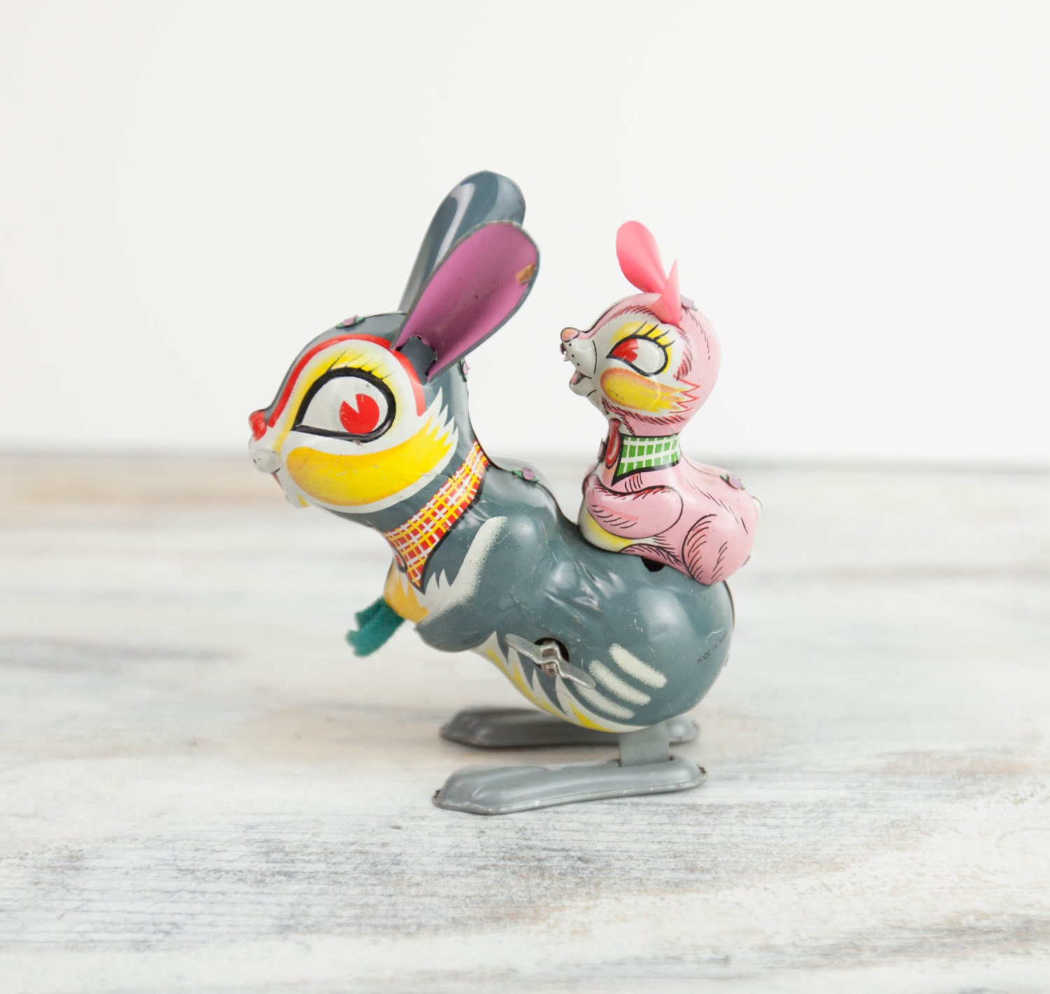 RESERVED Vintage tin wind up rabbit toy made in Japan