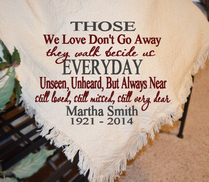 Personalized Sympathy Afghans Memorial Throws Personalized by
