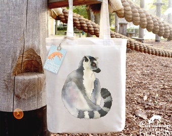 Lemur Tote Bag, Ethically Produced Shopping Bag, Reusable Shopper Bag, Market Bag, Cotton Tote, Eco Tote Bag, Reusable Grocery Bag