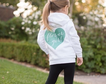 Flower Girl Hoodie, Flower Girl Gift, Jr. Bridesmaid, Bridal Party Gifts, Wedding Day Apparel, Bridesmaid Gifts, Flower Girl Sweatshirt