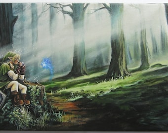 15x30 Video Game Art, Legend of Zelda Limited Ed. PRINT on Canvas by J. Mandrick